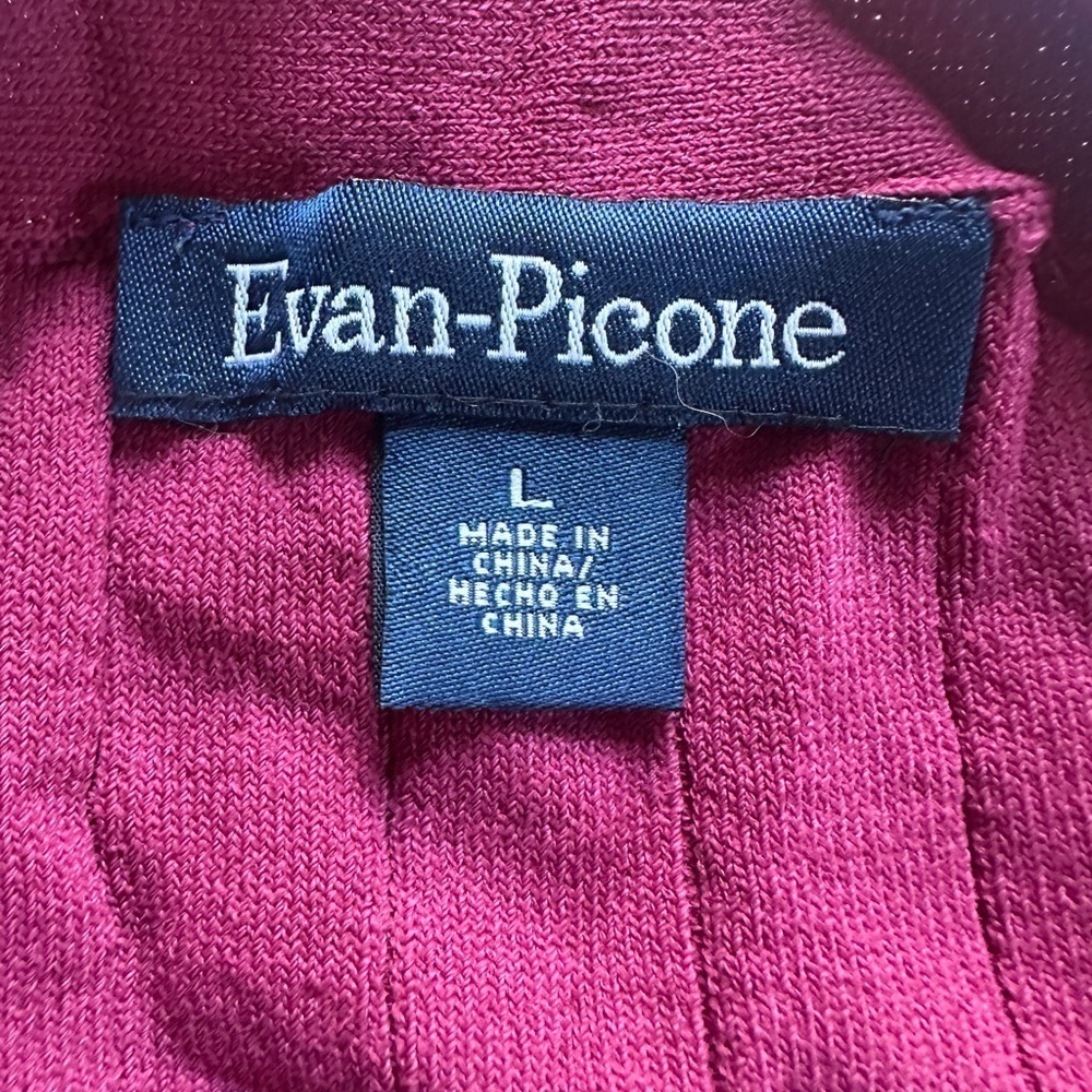 Evan-Picone Burgundy Button-Front Cardigan Sweater - Picture 2 of 4